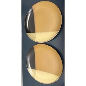 Sango 5022 Gold Dust Black Set Of 2 Dinner Plates 10 3/4"